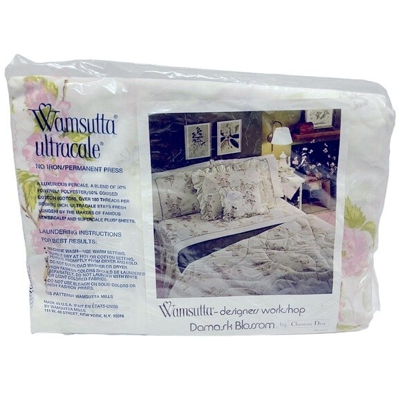 Wamsutta Damask Blossom Pink Floral Sheet - Picture 1 of 5